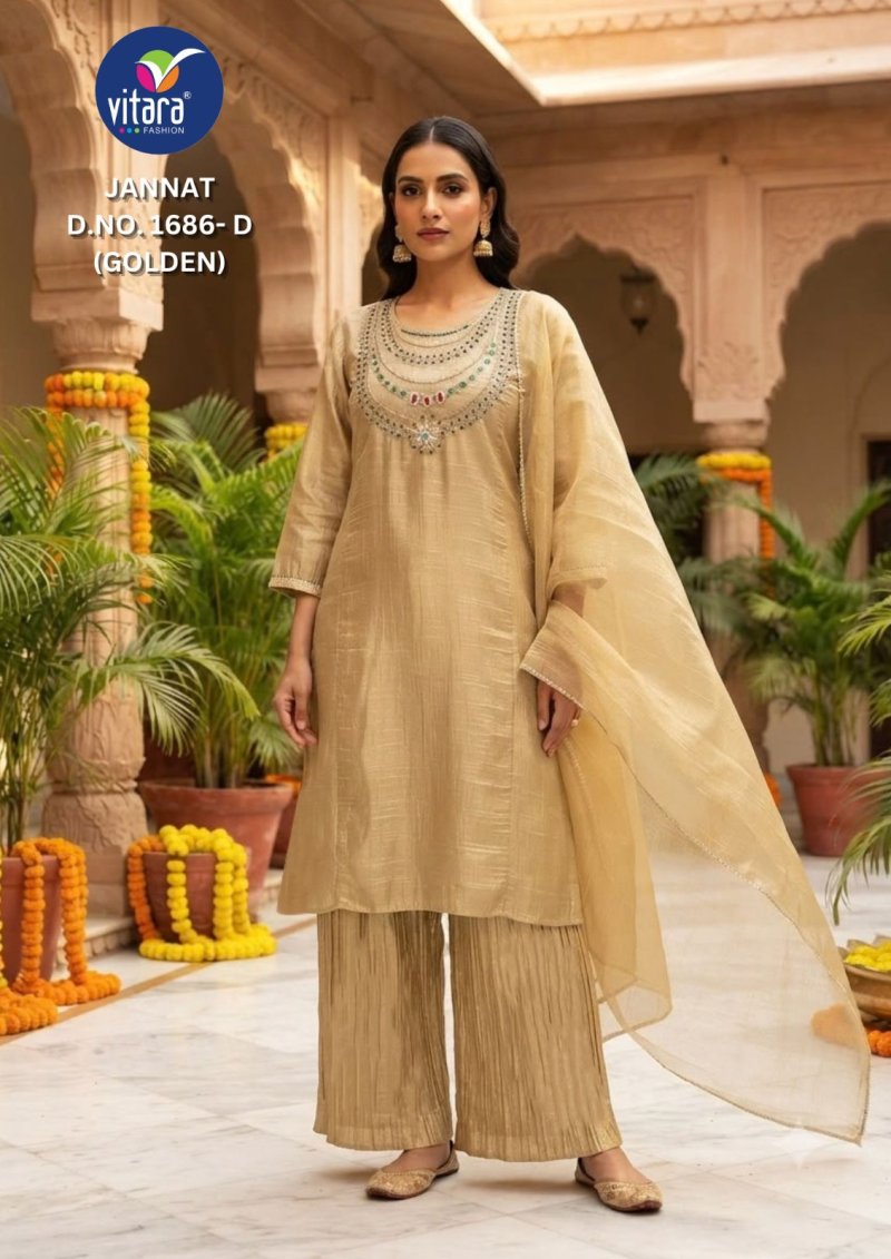Jannat By Vitara Salsa Embroidery Kurtis Set Size Combo 